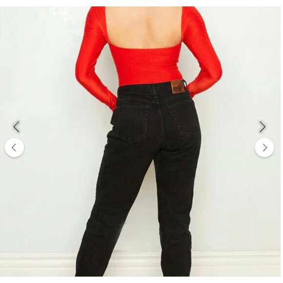 NWT We Are HAH Don't Be Square Long Sleeve Bodysuit Red Size XS - Picture 4 of 15